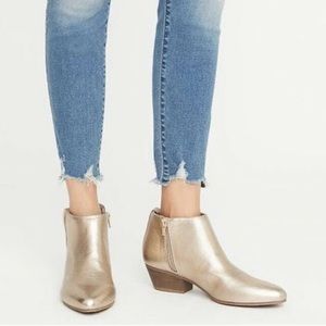 Old Navy Gold Pleather Ankle Boots Booties